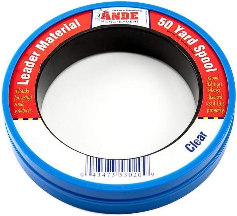 ANDE Monofilament Fishing Line - 50 Yard Spool, 30lb Clear Leader Material